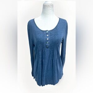 Sundance Shirt Linen Silk Henley Popover Pleated Blue Women S Lightweight Casual